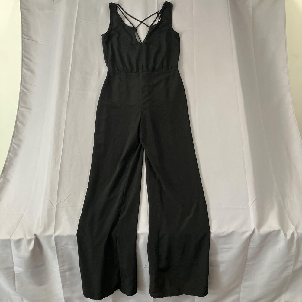 Zara Trafaluc Jumpsuit Womens XS Sleeveless Wide Leg Criss Cross Back Jumpsuit